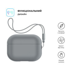 Чохол для навушників Armorstandart Silicone Case with straps для Apple Airpods Pro 2 Gray (ARM68610)