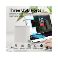 Концентратор Vention USB3.1 Type-C to HDMI/VGA/USB3.0x3/RJ45/SD/TF/TRRS 3.5m/PD/DC100W12-in-1 (TPHWC-EU)