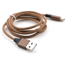 Дата кабель USB 2.0 AM to USB-C 1.0m nylon brown Vinga (VCPDCTCNB21BR)
