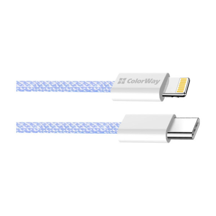 Дата кабель USB-C to Lightning 1.0m 27W purple ColorWay (CW-CBPDCL061-PU)