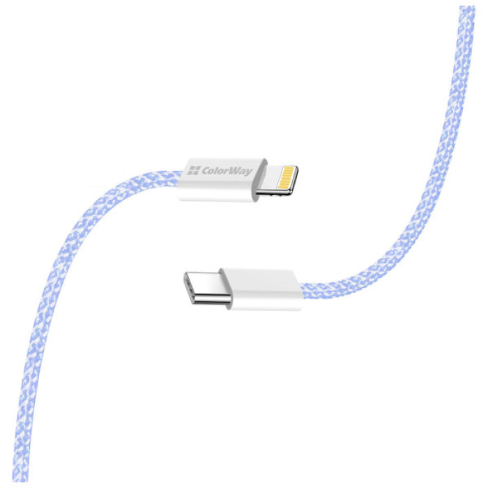 Дата кабель USB-C to Lightning 1.0m 27W purple ColorWay (CW-CBPDCL061-PU)