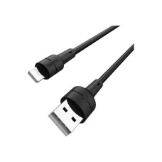 Дата кабель USB 2.0 AM to Lightning 1.0m 2.4A silicone BX30 black BOROFONE (6931474706867)