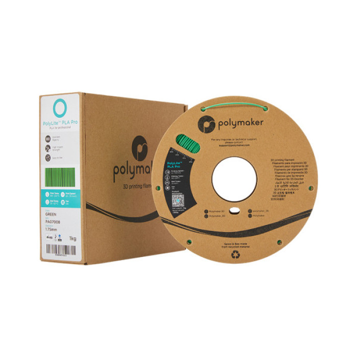 Пластик для 3D-принтера Polymaker PLA POLYLITE PRO 1,75mm 1kg GREEN (PA07008)