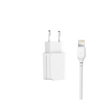 Зарядний пристрій XO L35D 2USB / 2.1А + Lightning white (XO-L35-LGHT)