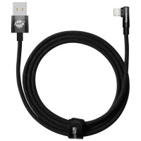 Дата кабель USB 2.0 AM to Lightning 2.0m 2.4A 90° corner black Baseus (CAVP000101)