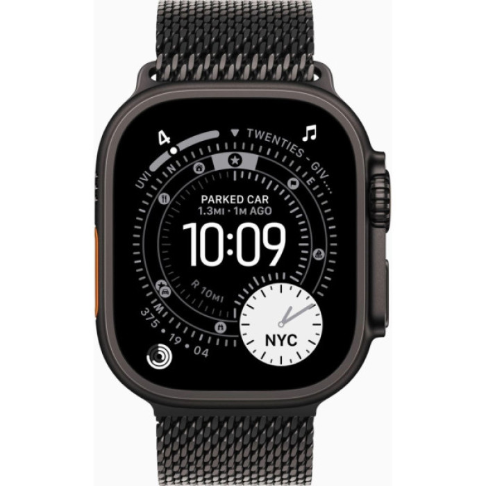 Смарт-годинник Apple Watch Ultra 3 GPS + Cellular 49mm Black Titanium Case with Black Titanium Milanese Loop - Medium (MF1Q4QP/A)