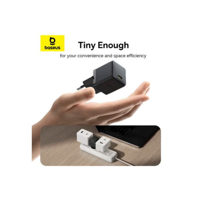 Зарядний пристрій Baseus Palm Fast Charger 1C 20W + Cable 1.0m Type-C 60W black (P10111602113-01)