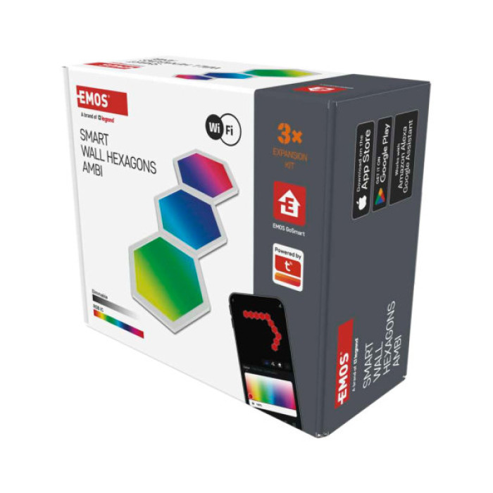 Світильник EMOS ZIW223R HEXAGON 3шт. 1,8 Вт, RGBIC, WIFI (ZIW223R)