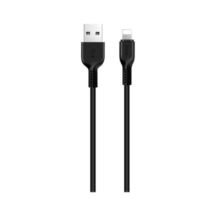 Дата кабель USB 2.0 AM to Lightning 1.0m 2.4A PVC TPE X20 black HOCO (6957531068808)