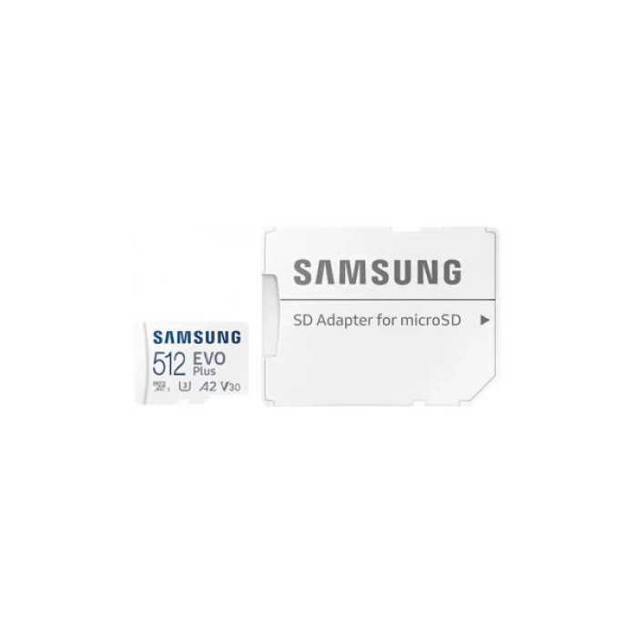 Карта пам'яті Samsung 512 GB microSDXC Class 10 UHS-I U3 V30 A2 EVO Plus+SD Adapte (MB-MC512SA/EU)