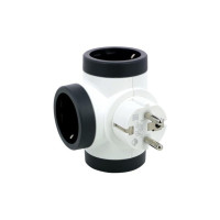 Мережевий розгалужувач LEGRAND ПРЕМІУМ поворотний 3х2К+З бокові розетки, колір Білий/Чорний (694521)