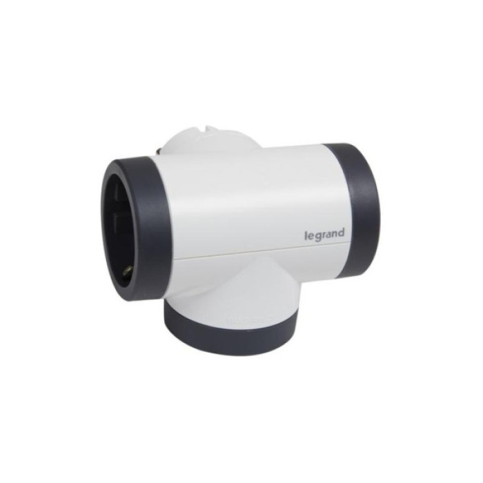 Мережевий розгалужувач LEGRAND ПРЕМІУМ поворотний 3х2К+З бокові розетки, колір Білий/Чорний (694521)