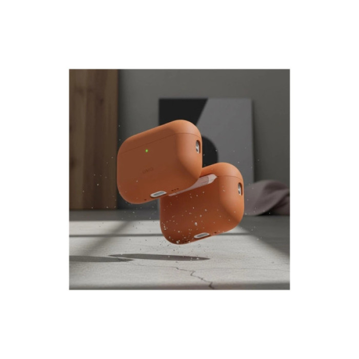 Чохол для навушників Uniq Lino для AirPods Pro 3 gen Silicone Orange (8886463696903)