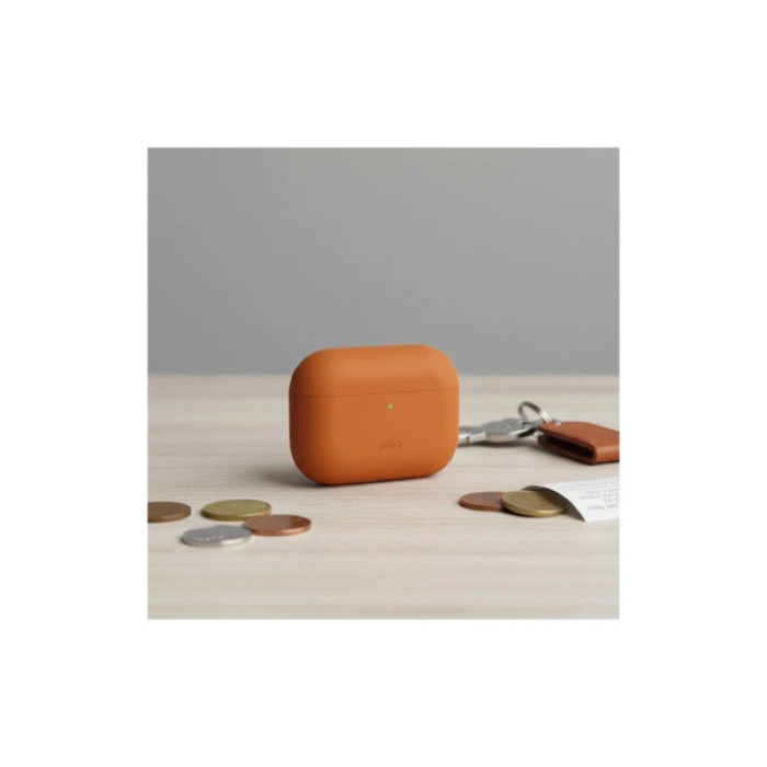 Чохол для навушників Uniq Lino для AirPods Pro 3 gen Silicone Orange (8886463696903)