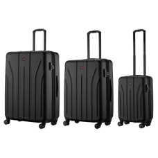 Набір валіз Wenger Oryson 3 в 1 (S,M,L) пластик, 4 колеса, чорний (653171)