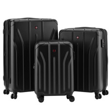 Набір валіз Wenger Oryson 3 в 1 (S,M,L) пластик, 4 колеса, чорний (653171)