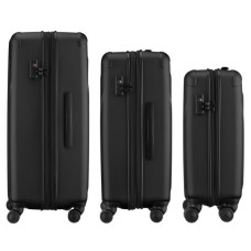Набір валіз Wenger Oryson 3 в 1 (S,M,L) пластик, 4 колеса, чорний (653171)