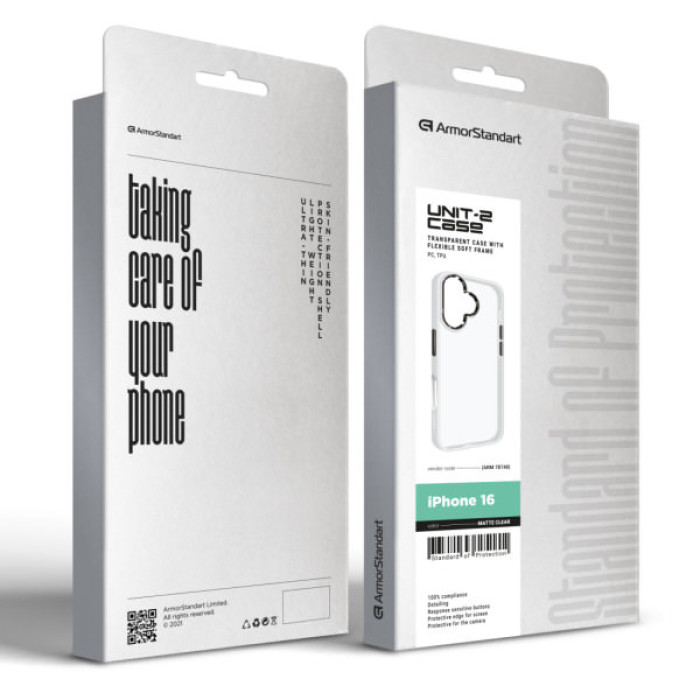 Чохол до мобільного телефона Armorstandart UNIT2 Apple iPhone 16 Matte Clear (ARM78748)