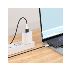 Дата кабель USB 2.0 AM to Micro 5P 1.0m 2.4A silicone X82 black HOCO (6931474768551)