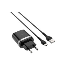 Зарядний пристрій HOCO C12Q Smart USB QC3.0 + cable USB to USB-C 18W Black (6931474716293)