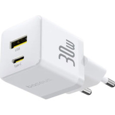 Зарядний пристрій Baseus 1xUSB-C 30W + 1xUSB white (P1011160A213-00)