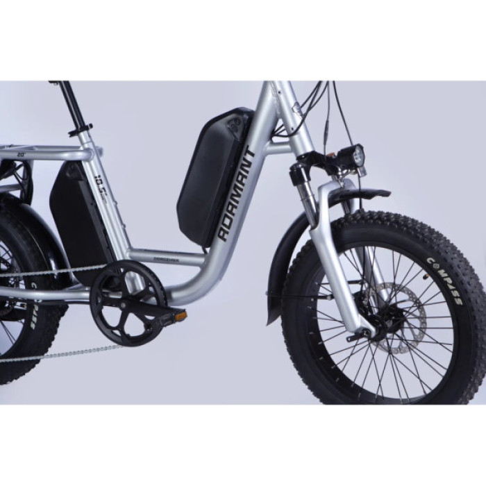 Електровелосипед Dorozhnik 20" ADAMANT HDD рама-18,5" 48B 17.5+12.5А*г 1000Вт 2026 срiблястий (ELB-D-20-080)