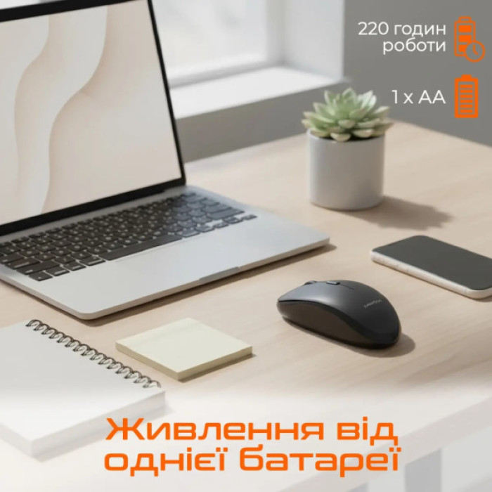 Мишка Meetion BTM100 Wireless/Bluetooth/USB Black (MT-BTM100-A)