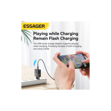 Зарядний пристрій 1xUSB-C + 1xUSB 33W Essager (ECTAC-PCB01-P)