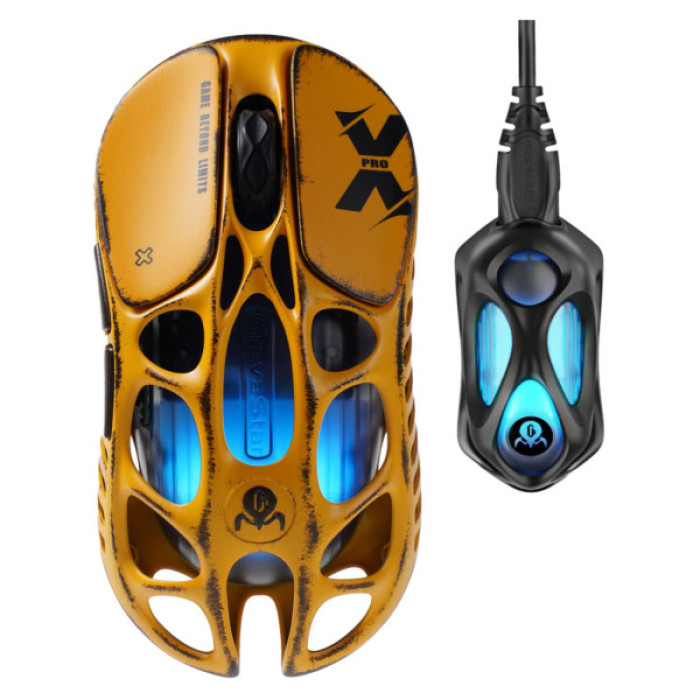 Мишка GravaStar Mercury X Pro 8K RGB Wireless/Bluetooth/USB Battle-Worn Yellow (GS_X_PRO_YLW)