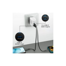 Зарядний пристрій Promate powerport-45 2xUSB-C PD + USB-A QC 45W White (powerport-45.white)