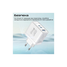 Зарядний пристрій Promate powerport-45 2xUSB-C PD + USB-A QC 45W White (powerport-45.white)