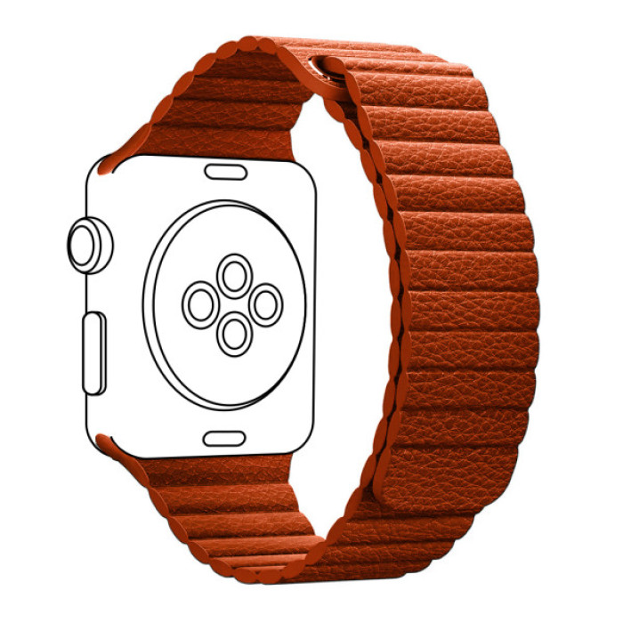 Ремінець до смарт-годинника Armorstandart Leather Loop для Apple Watch 42 (Series 11-10)/41/40/38 Orange (ARM57838)