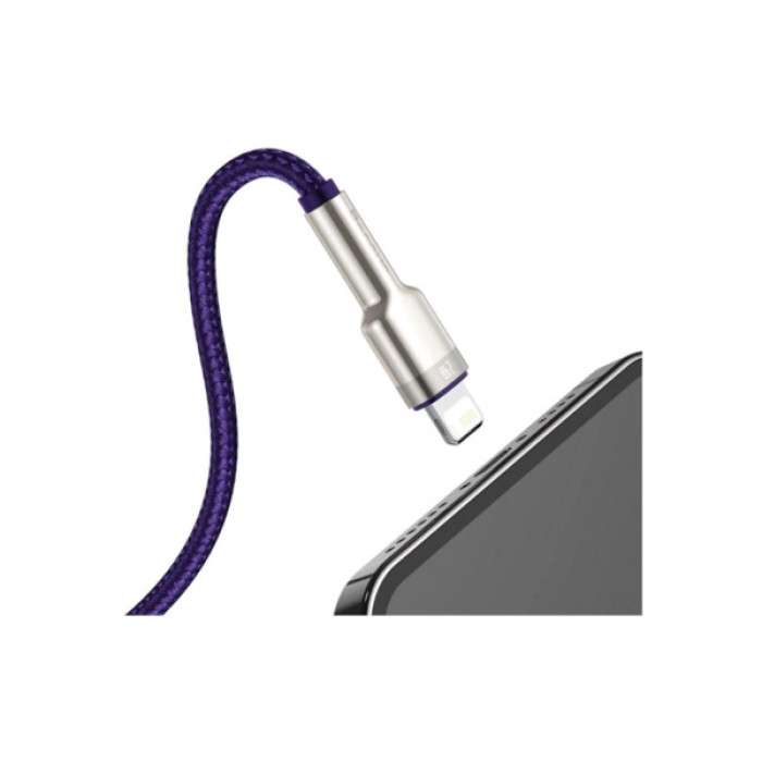 Дата кабель USB 2.0 AM to Lightning 2.0m 2.4A metal purple Baseus (CALJK-B05)