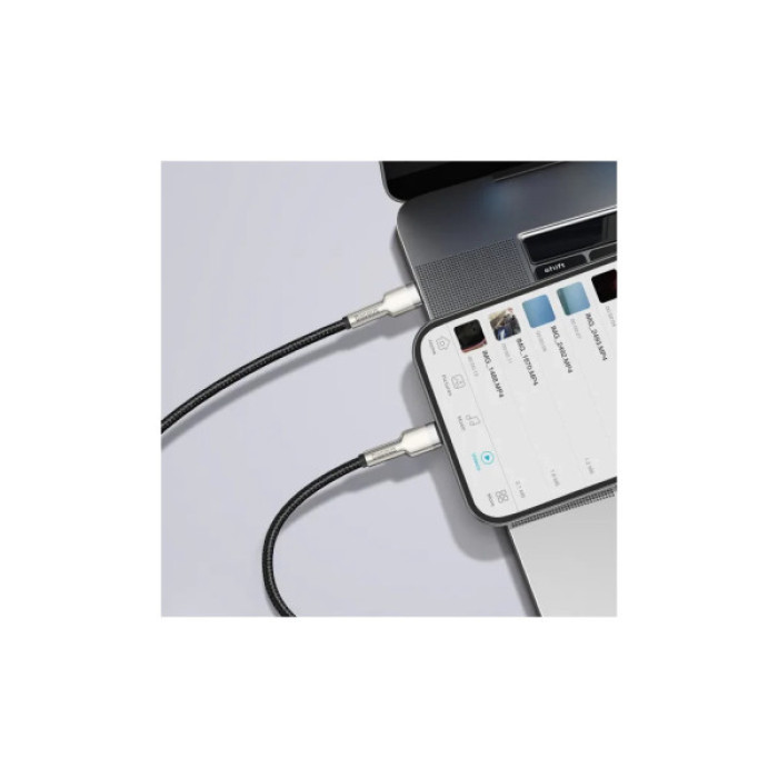 Дата кабель USB-C to Lightning 0.25m 20W Cafule Series Meta black Baseus (CATLJK-01)