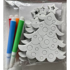 Ялинкова іграшка Chomik Комплект прикрас для розфарбовування 3 шт 10см та флома (5900779878952_5)