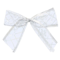Прикраса декоративна Chomik бант органза 4 шт, 10 х 10 см, срібний (5900779853737_2)