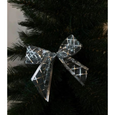 Прикраса декоративна Chomik бант органза 4 шт, 10 х 10 см, срібний (5900779853737_2)