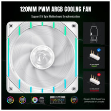 Кулер до корпусу Gamemax Tornado T12 ARGB-W