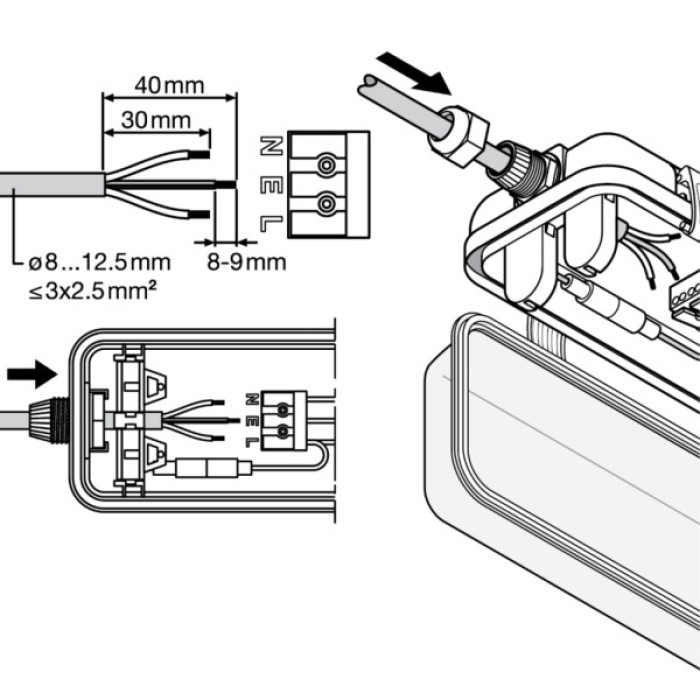 Світильник LEDVANCE DP HOUSING 1200 P 2XLAMP IP65 (4099854118111)