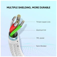 Дата кабель USB 2.0 AM to USB-C 2.0m 3.0A 18W US288 White Ugreen (60133)