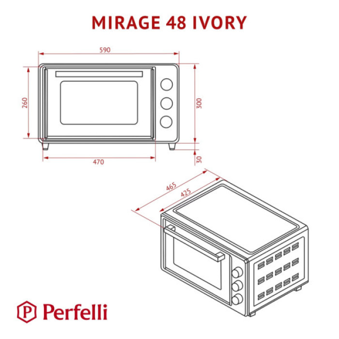 Електропіч Perfelli MIRAGE 48 IVORY