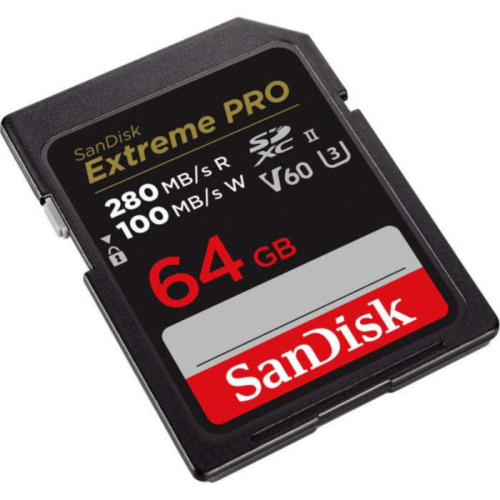Карта пам'яті SanDisk 64GB SD class 10 UHS-I U3 V60 R280/W100MB/s Extreme PRO (SDSDXEP-064G-GN4IN)