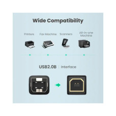 Кабель для принтера USB 2.0 AM/BM 3.0m US135 black Ugreen (10351)