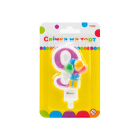 Свічка Maxi двостороння "9" із зображенням надувних кульок висотою 7,62 см (MX622069-9)