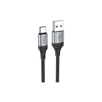 Дата кабель USB 2.0 AM to USB-C 1.0m 3A nylon X102 black HOCO (6942007608770)