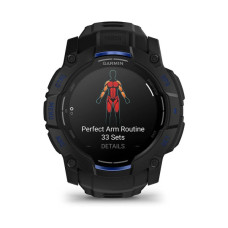 Смарт-годинник Garmin Instinct 3, 50mm, AMOLED, Black with Bolt Blue Accents, GPS смарт-годинник (010-03020-03)