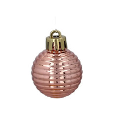 Ялинкова іграшка Chomik пластикові кульки компл. 24 шт, 3см, рожево-пудрові (5900779877153_3)