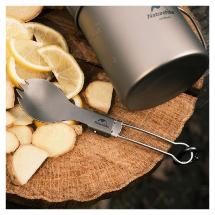 Ложка-виделка туристична Naturehike титанова NH19C001-J (6927595734766)