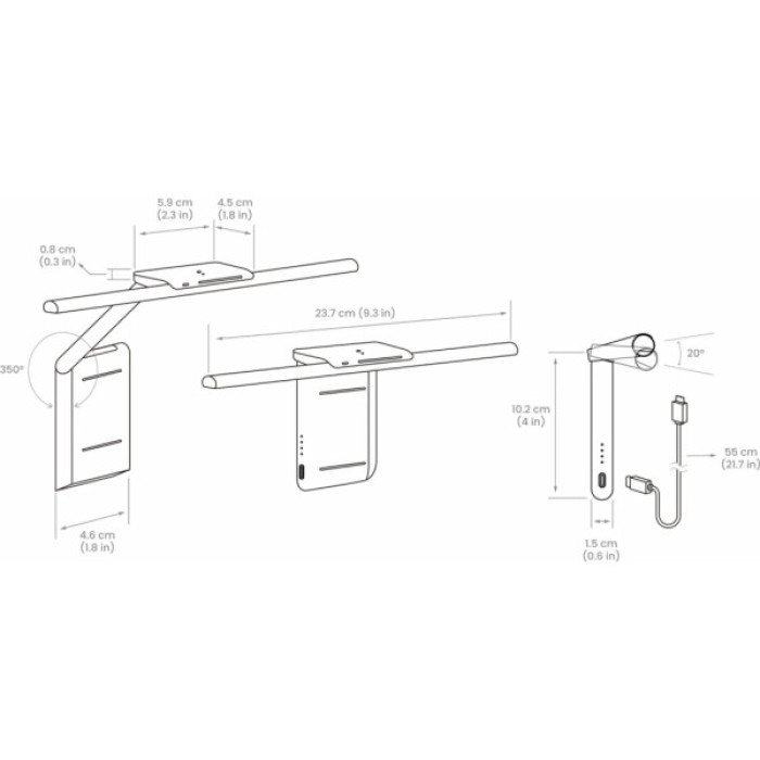 Настільна лампа BenQ Clip Laptop Bar (9H.W4EWT.ES5)