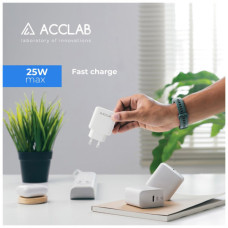 Зарядний пристрій ACCLAB AL-TC125 1хType-C 5В/3A/25W QC/PD3.0 (1283126538841)